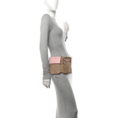 Gucci GG Monogram Web Double Pocket Belt Bag Pink 2 of 11