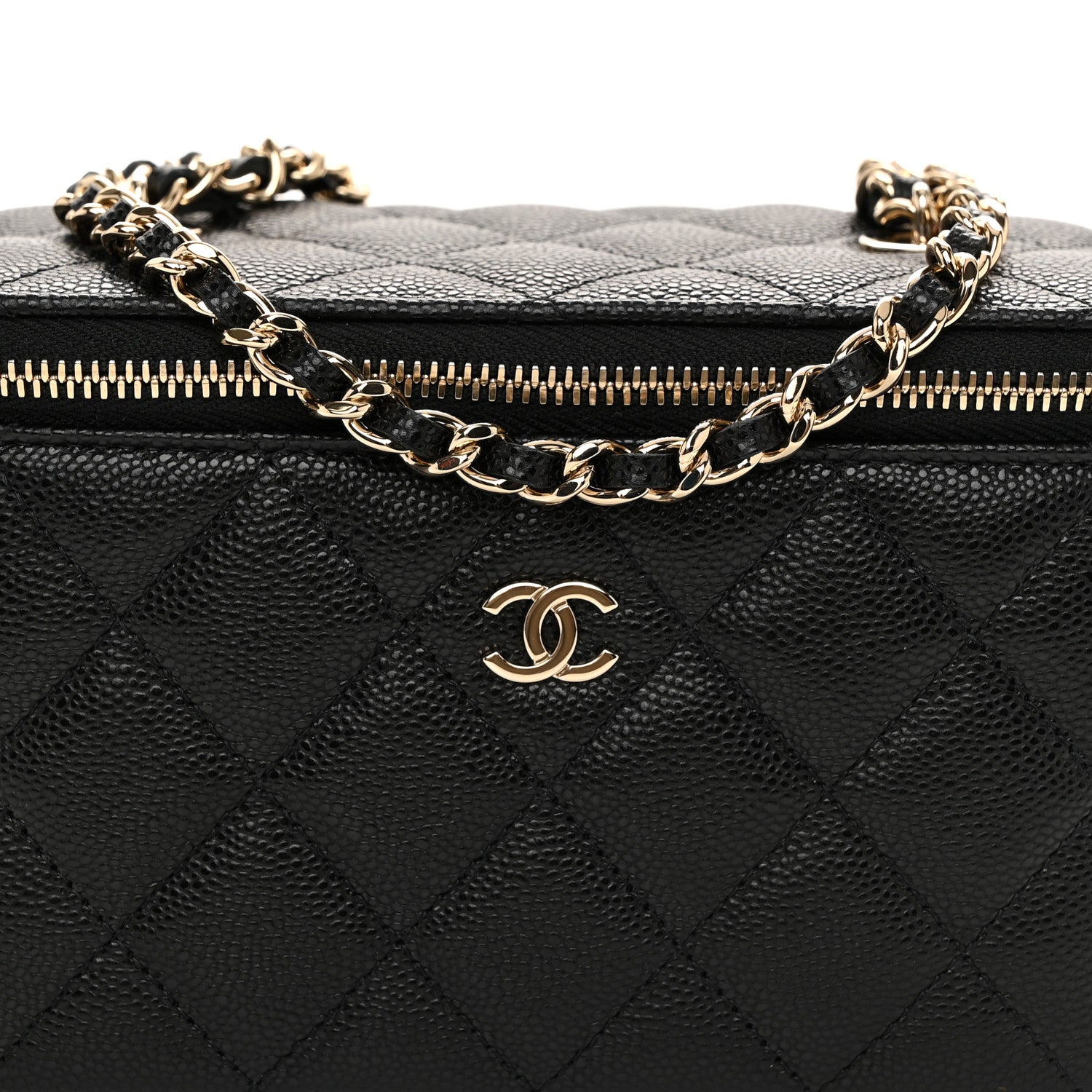 Chanel Caviar Quilted Small Vanity Case With Chain Black 8 of 11