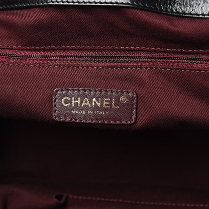 Chanel Glazed Calfskin Stingray Bindi CC Accordion Tote Black 6 of 12