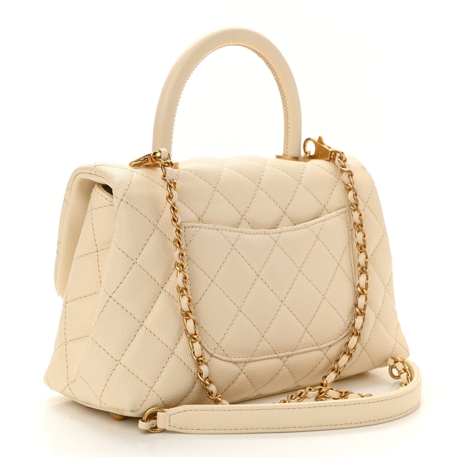 Chanel Caviar Quilted Mini Coco Handle Flap Ivory 2 of 9
