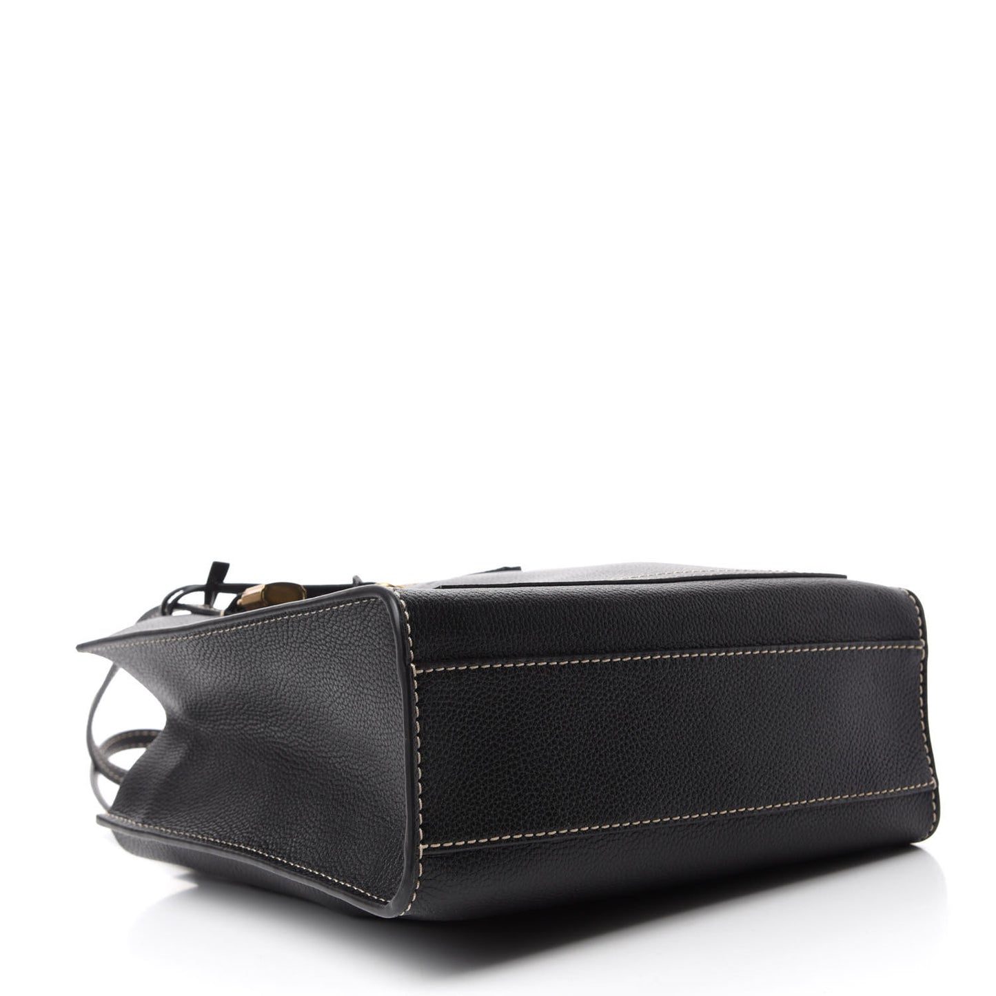 Grained Calfskin Medium Grind T Pocket Tote Black