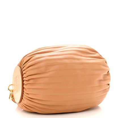Loewe Lambskin Pleated Bracelet Pouch Shoulder Bag Warm Desert 4 of 10