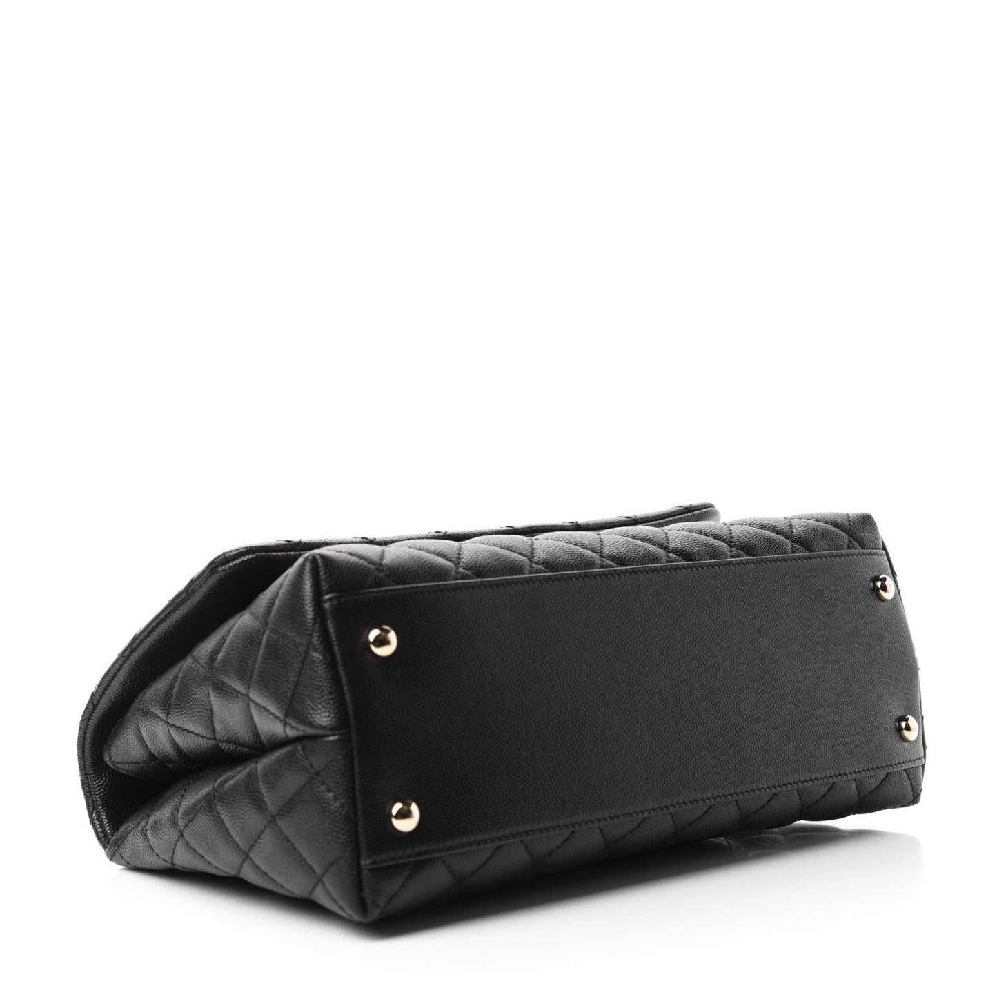 Caviar Quilted Small Coco Handle Flap Black