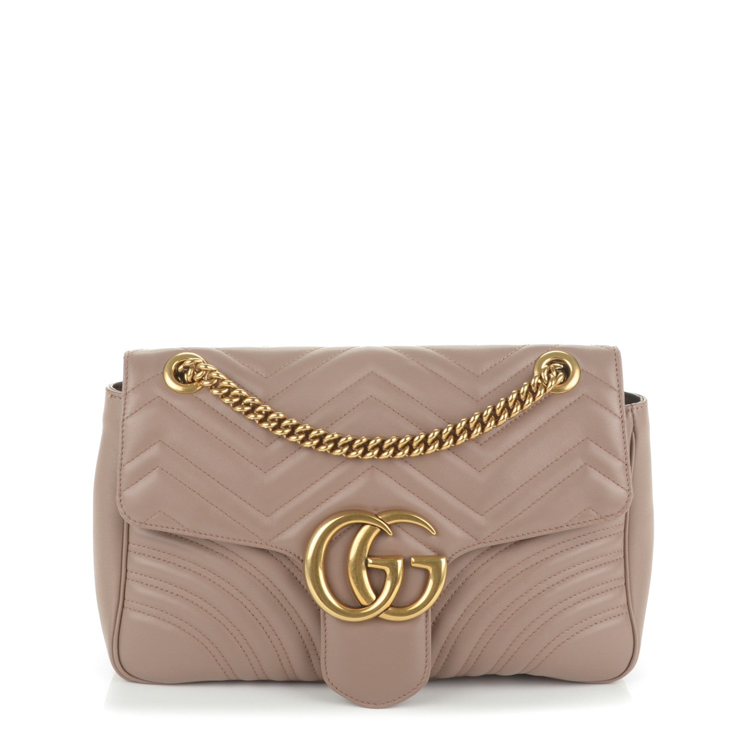 Gucci Calfskin Matelasse Medium GG Marmont Shoulder Bag Porcelain Rose 1 of 7