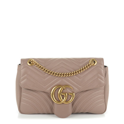 Gucci Calfskin Matelasse Medium GG Marmont Shoulder Bag Porcelain Rose 1 of 7