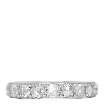 Tiffany 18K White Gold Diamond Metro Rose Cut Eternity Band Ring 53 6.5 1 of 5