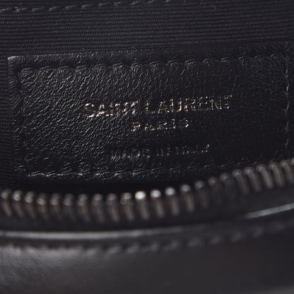 Saint Laurent Calfskin Matelasse Chevron Round Vinyle Camera Bag Black 6 of 9