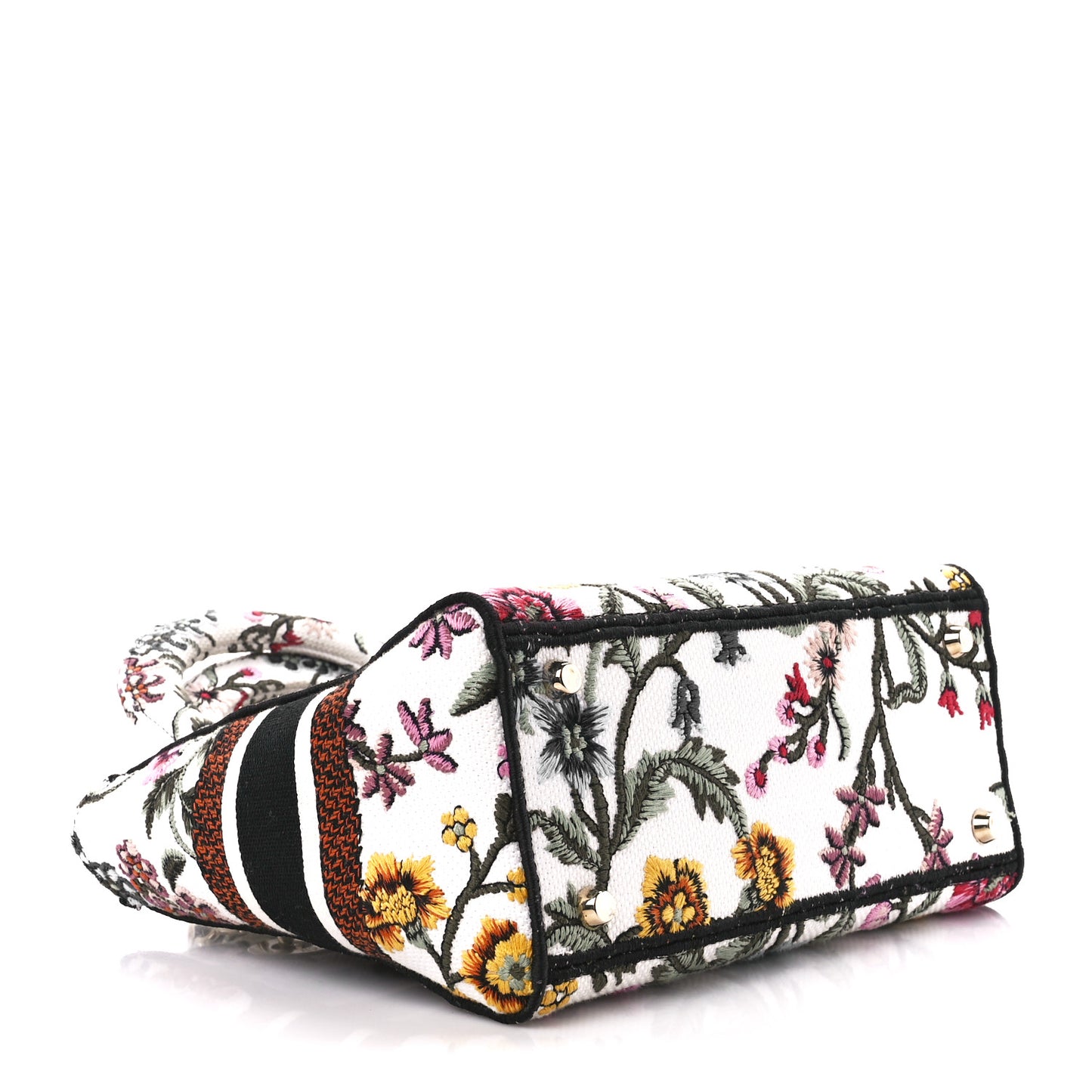Canvas Petites Fleurs Embroidered Medium Lady D-Lite White Multicolor