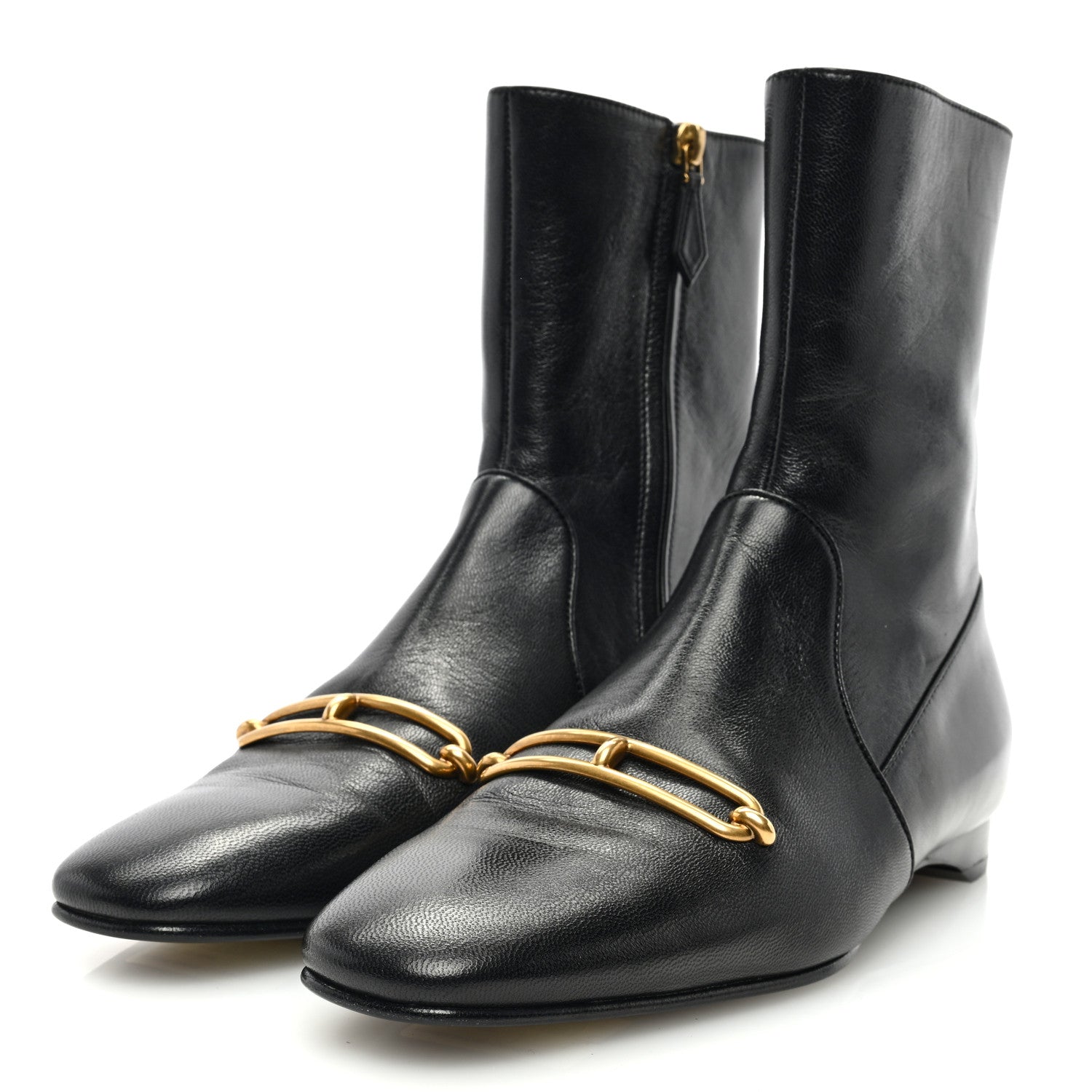 Hermes Goatskin Dora Ankle Boots 39 Black 3 of 8