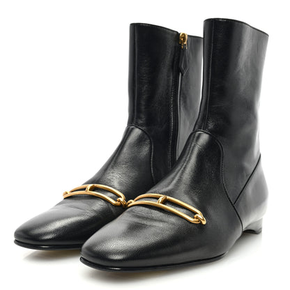Hermes Goatskin Dora Ankle Boots 39 Black 3 of 8