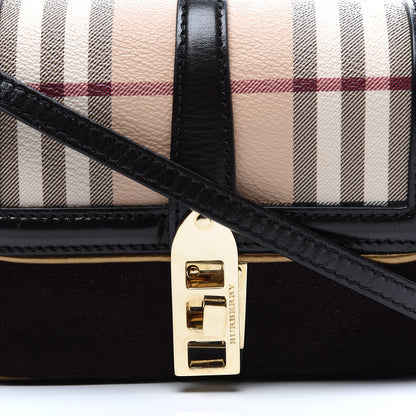 Burberry Haymarket Check Suede Mini Berkeley Crossbody Burgundy 8 of 8