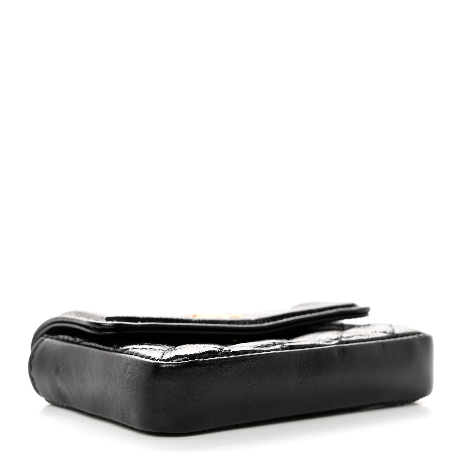 Chanel Shiny Aged Calfskin Quilted Waist Belt Bag Black 4 of 10