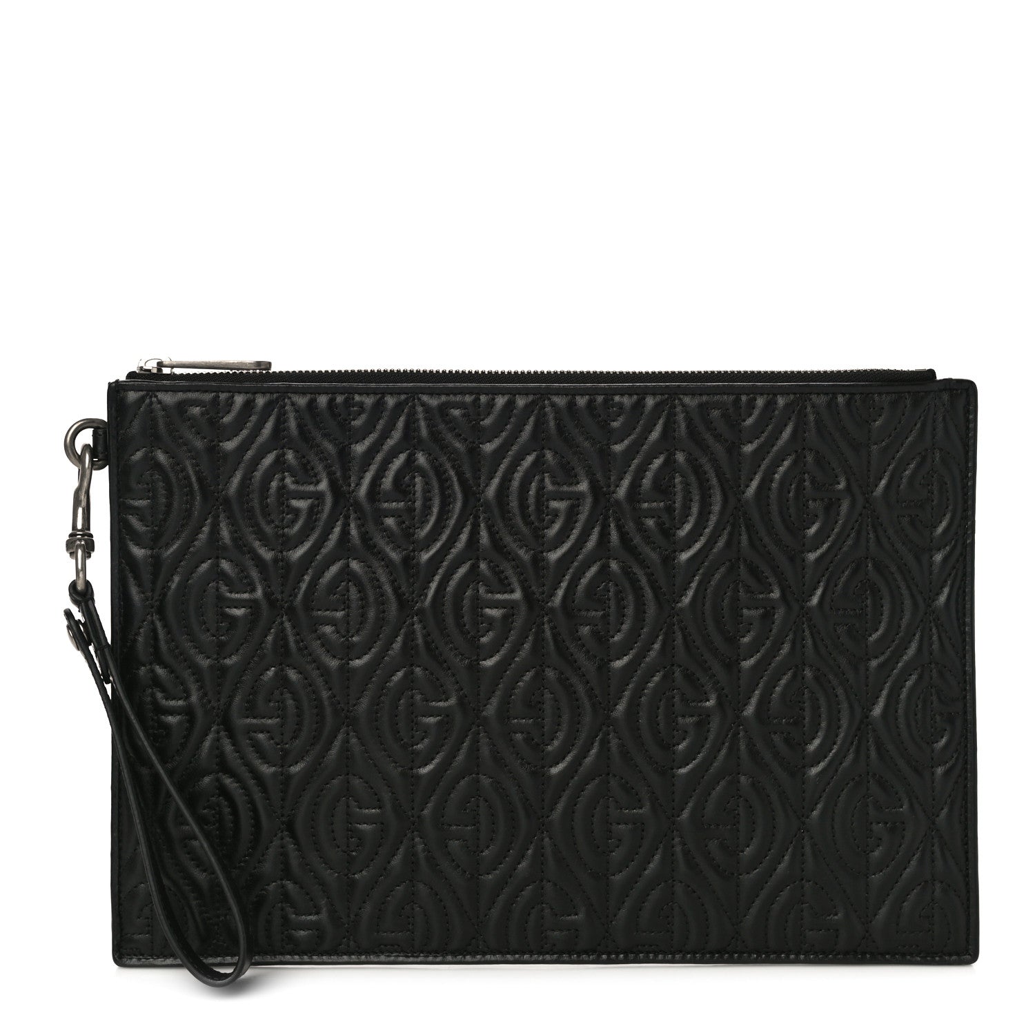 Gucci Calfskin G Rhombus Quilted Documents Holder Black 1 of 9