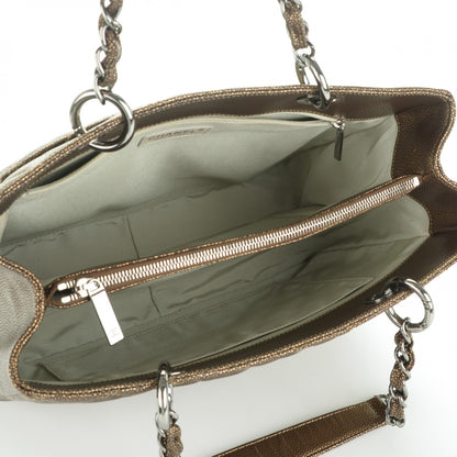Chanel Metallic Caviar Quilted Grand Shopping Tote GST Khaki 5 of 7