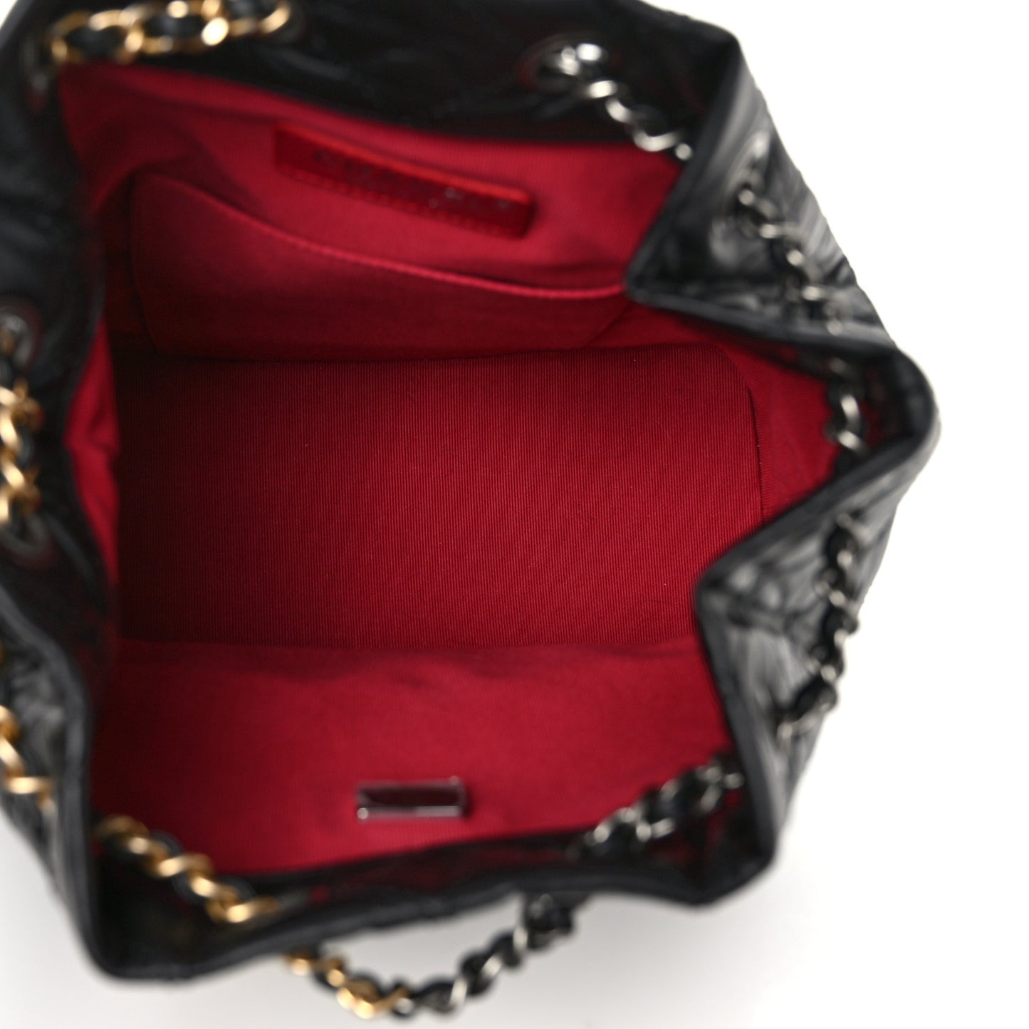 Aged Calfskin Quilted Small Gabrielle Backpack Black