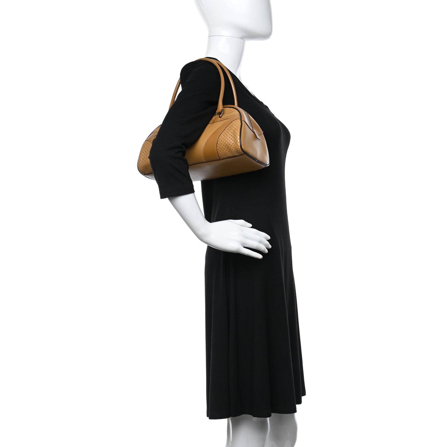Vitello Drive Perforated Bowling Bag Naturale