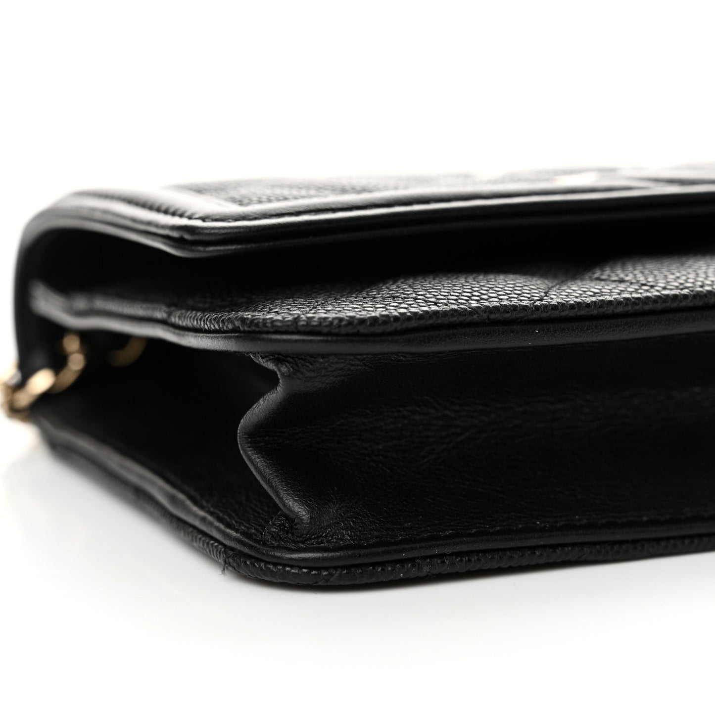 Caviar Quilted CC Filigree Wallet On Chain WOC Black