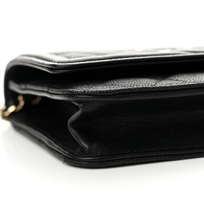 Chanel Caviar Quilted CC Filigree Wallet On Chain WOC Black 10 of 13