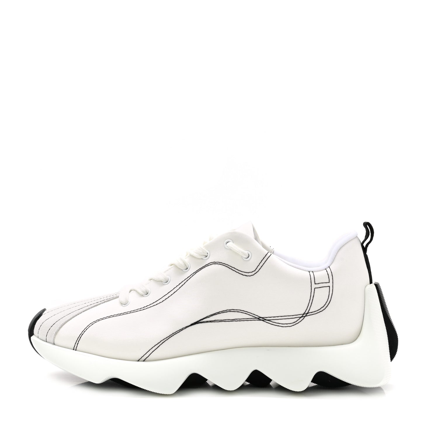 Technical Canvas Goatskin Envol Sneakers 40 White Casse