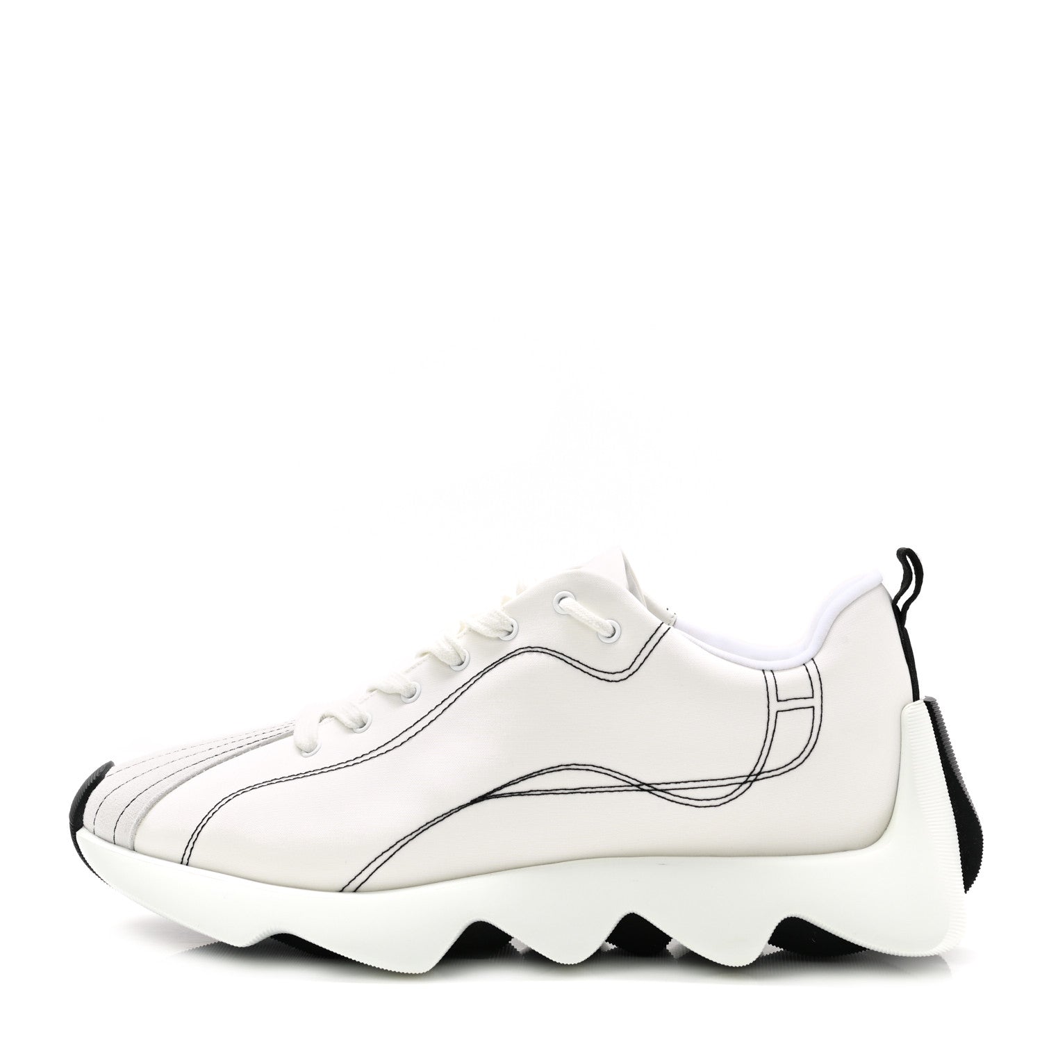 Hermes Technical Canvas Goatskin Envol Sneakers 40 White Casse 1 of 10
