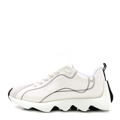 Hermes Technical Canvas Goatskin Envol Sneakers 40 White Casse 1 of 10