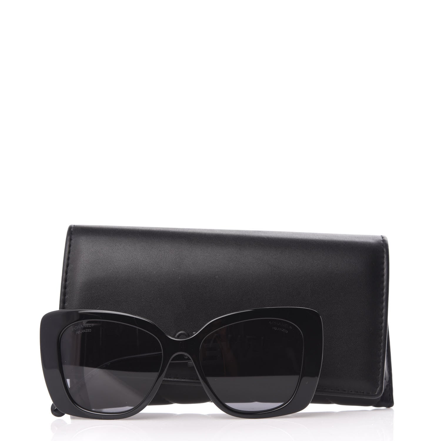 Chanel Acetate Strass Polarized Square Sunglasses 5422-B Black 8 of 8