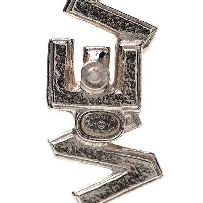 Chanel Crystal Pearl Signature Stud Earrings Gold 4 of 4