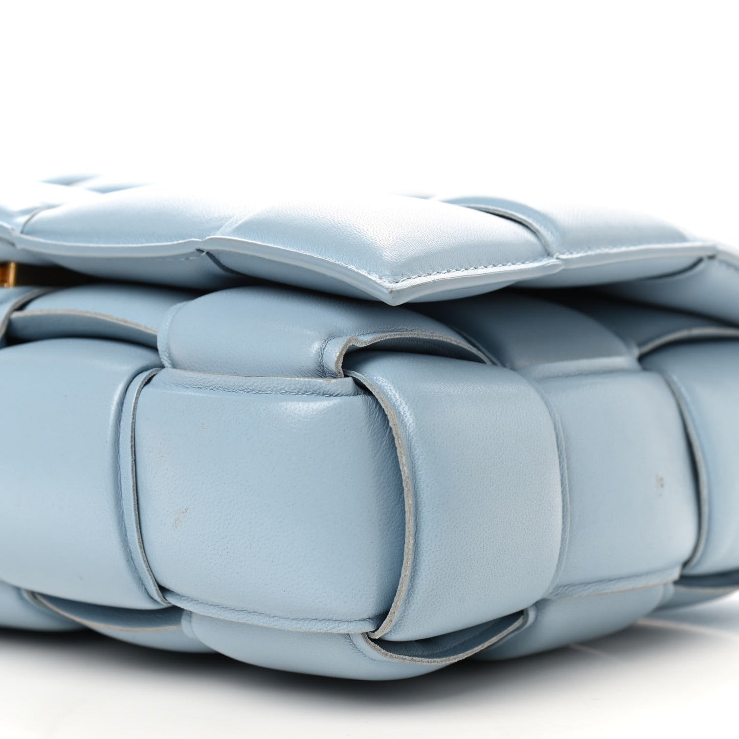 Nappa Maxi Intreccio Padded Cassette Crossbody Bag Ice