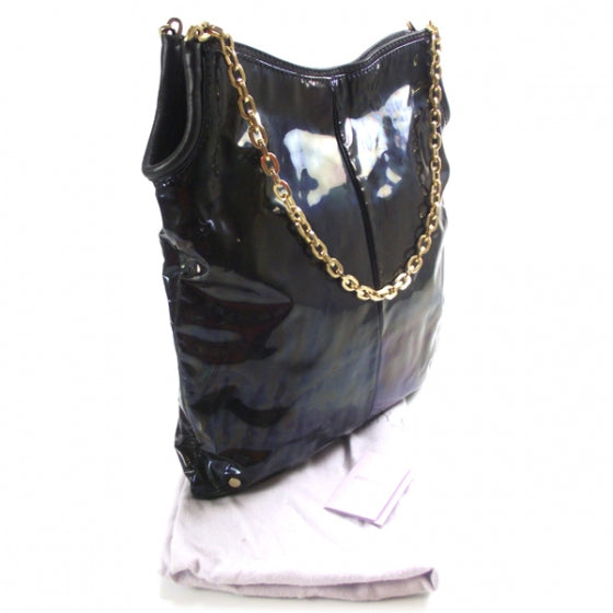 Jimmy Choo Patent Tasha Hobo Petrol 3 of 9