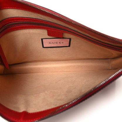 Gucci Calfskin Diamond GG Messenger Bag Red 5 of 10