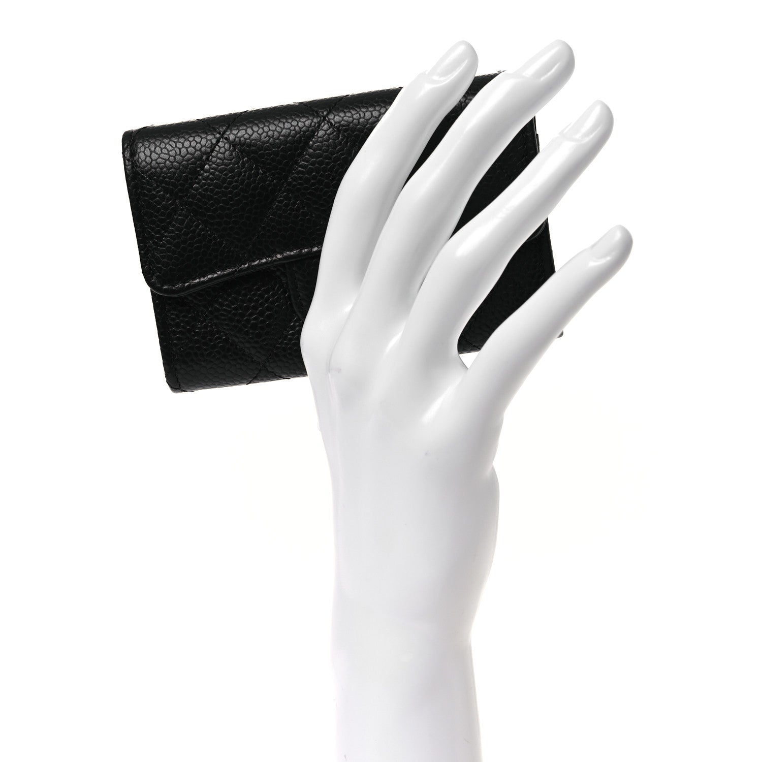 Chanel Caviar Quilted Flap Card Holder Wallet Black 2 of 9