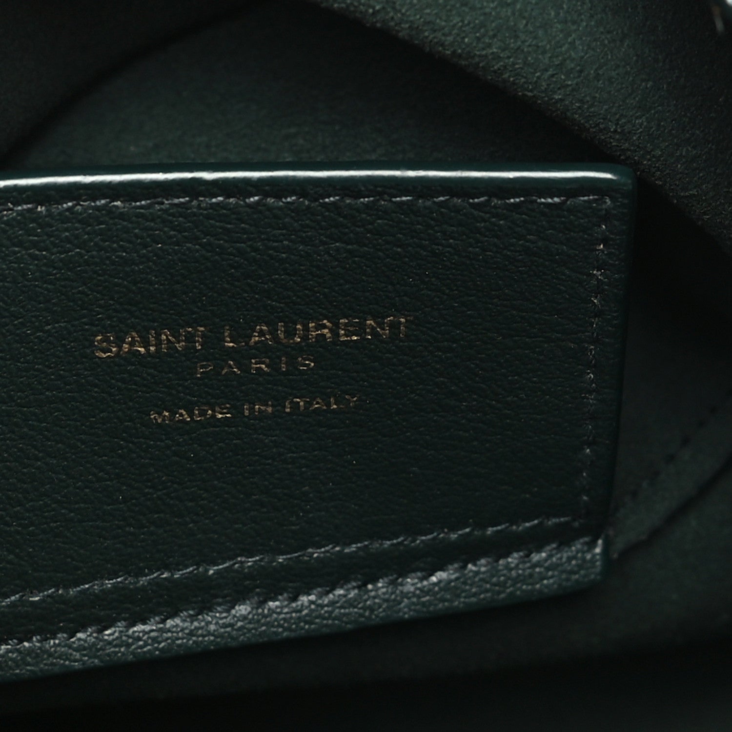 Saint Laurent Calfskin Toy Shopping Tote Forest Green 6 of 9