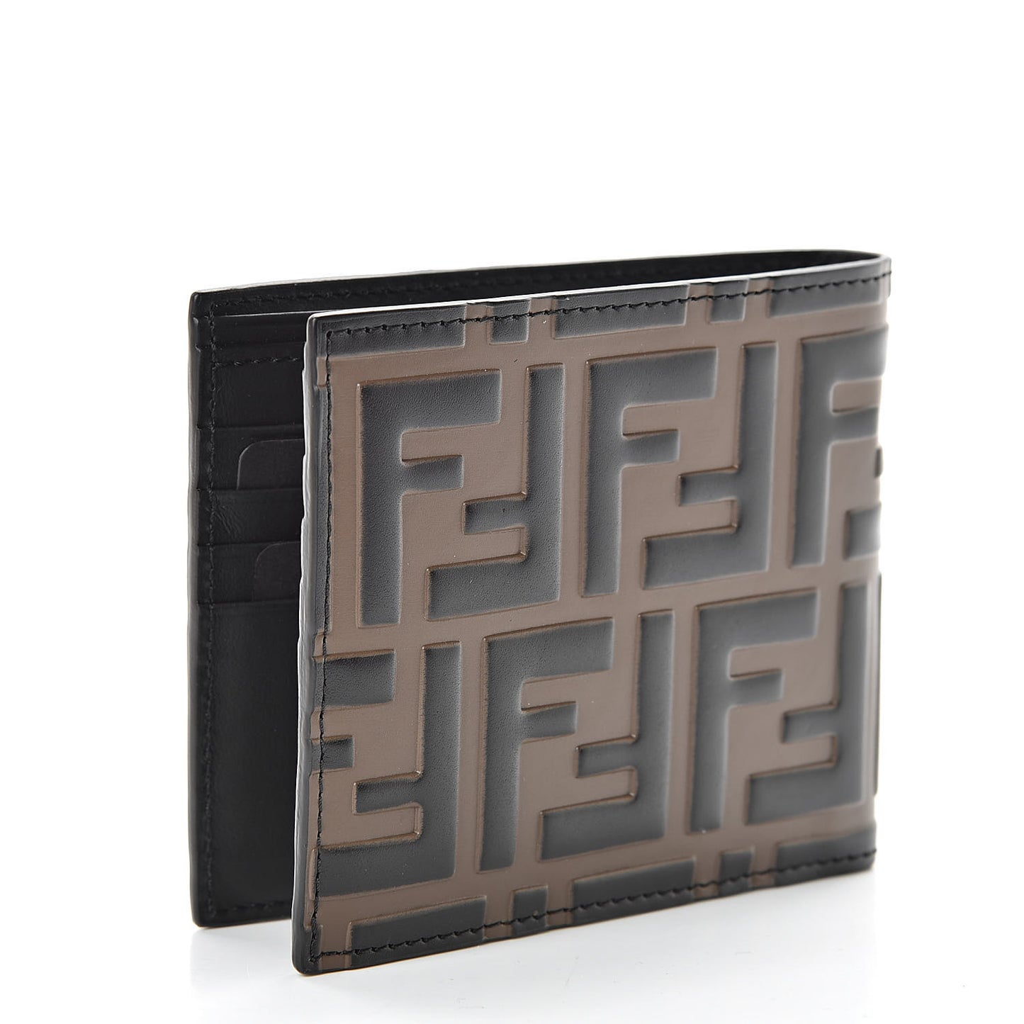 Vitello FF 1974 Embossed Bi-Fold Wallet Maya Black
