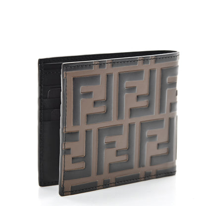 Fendi Vitello FF 1974 Embossed Bi-Fold Wallet Maya Black 3 of 8