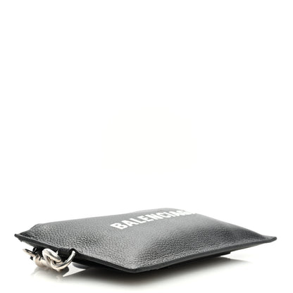 Balenciaga Grained Calfskin Logo Cash Passport Photo ID Zip Holder Black White 4 of 6