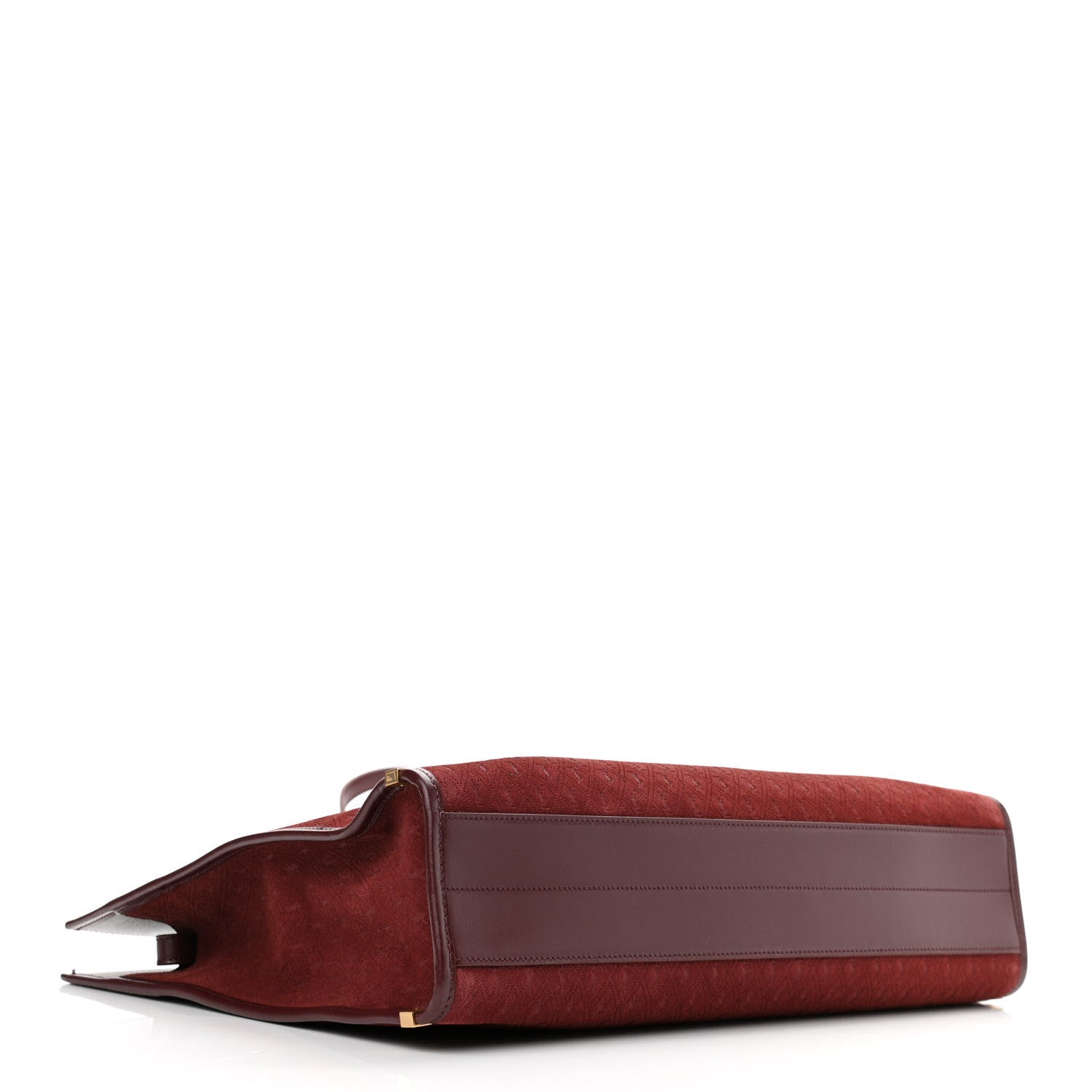 Saint Laurent Suede All-Over Monogram Convertible Tote Red 4 of 11