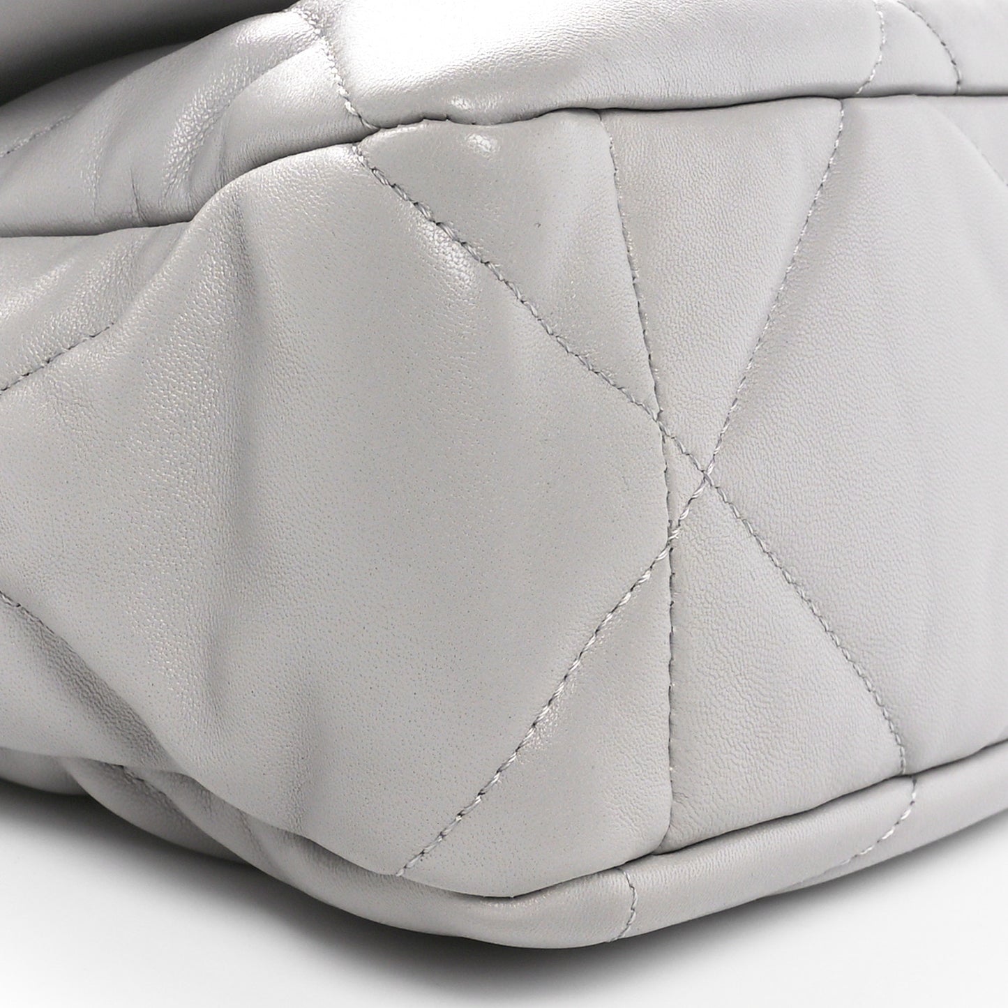 Lambskin Quilted Large Chanel 19 Flap Grey
