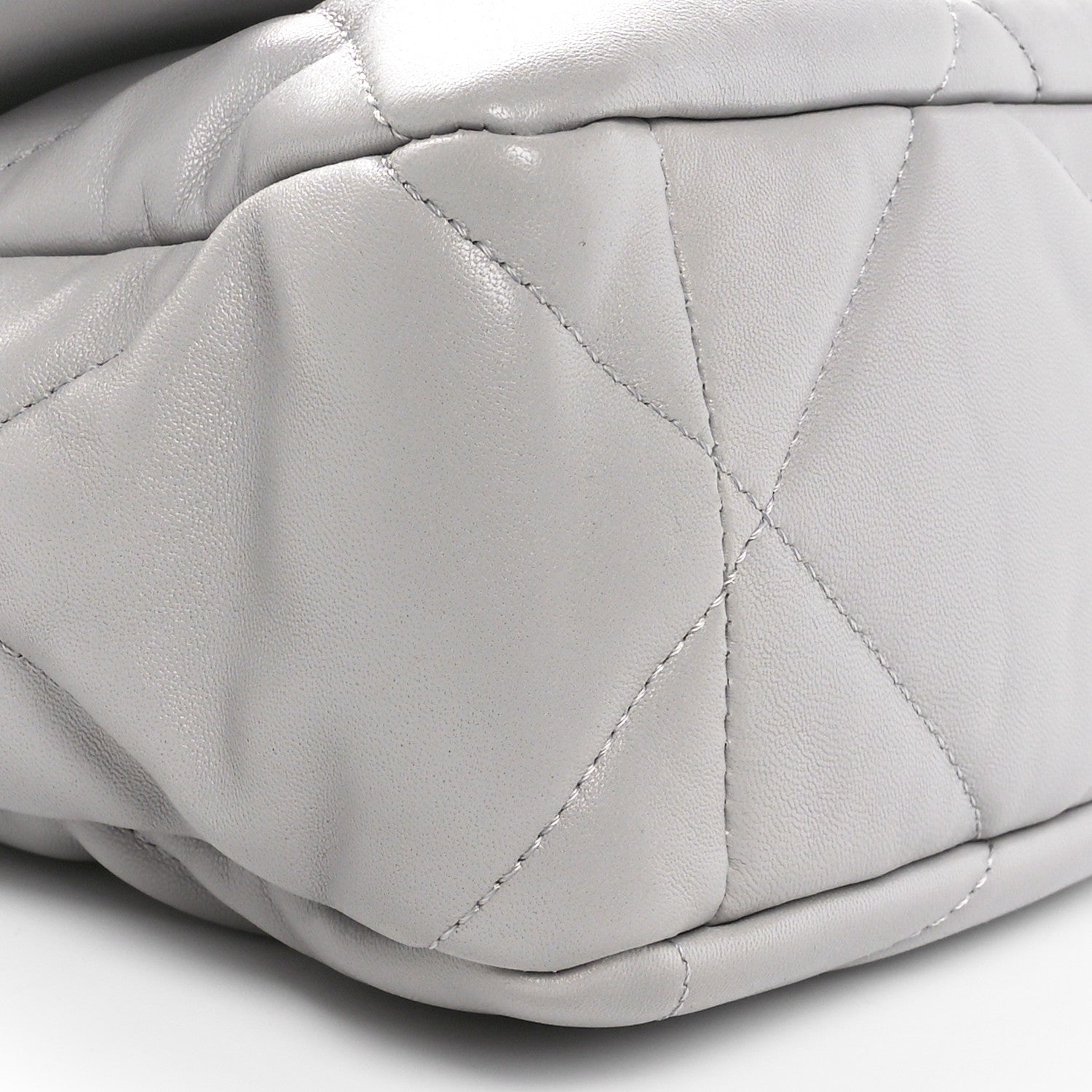 Chanel Lambskin Quilted Large Chanel 19 Flap Grey 9 of 10