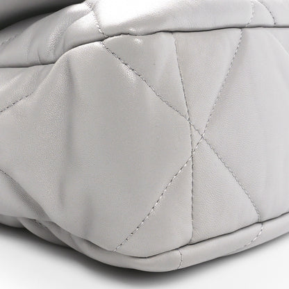 Chanel Lambskin Quilted Large Chanel 19 Flap Grey 9 of 10