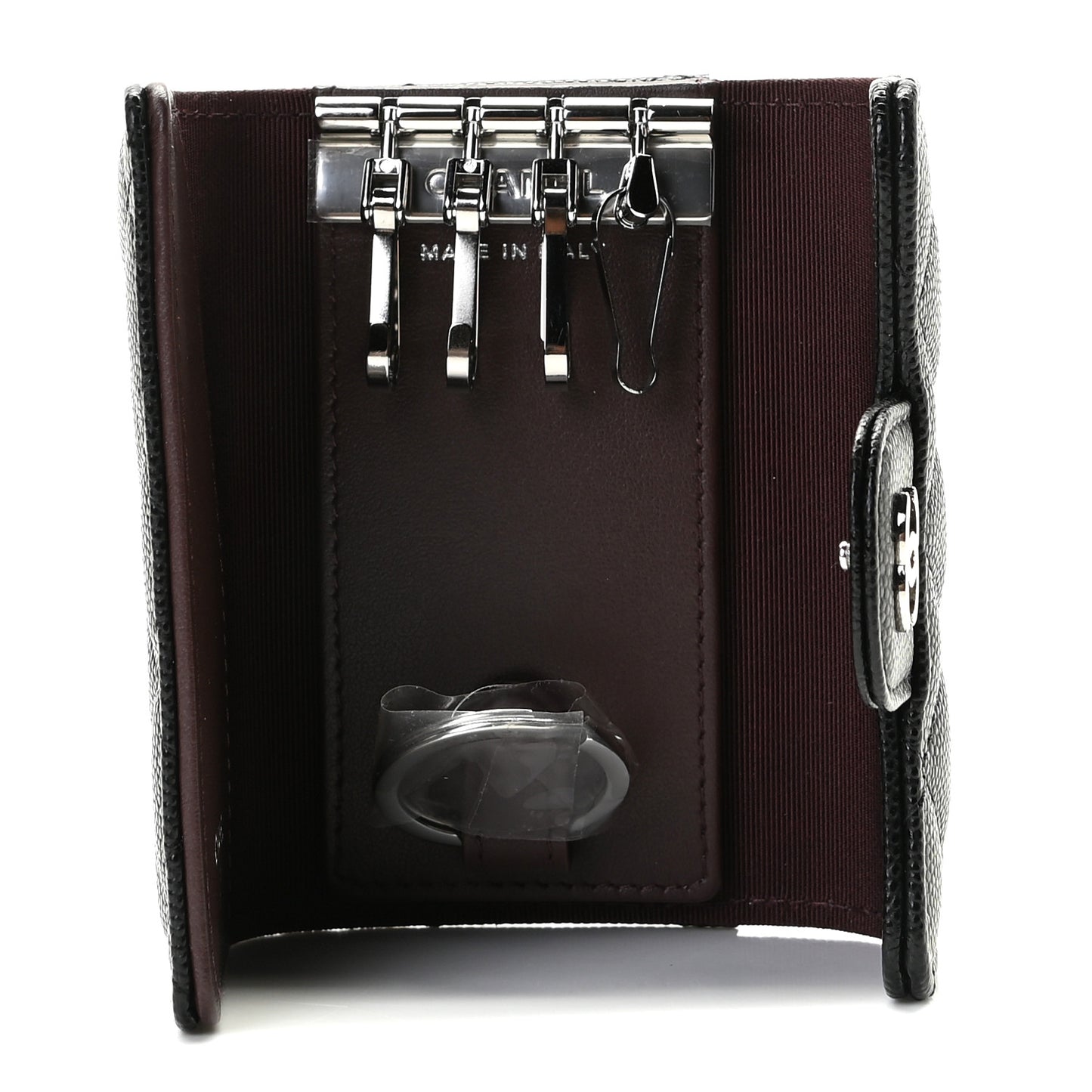 Caviar Quilted Classic 4 Key Holder Wallet Black