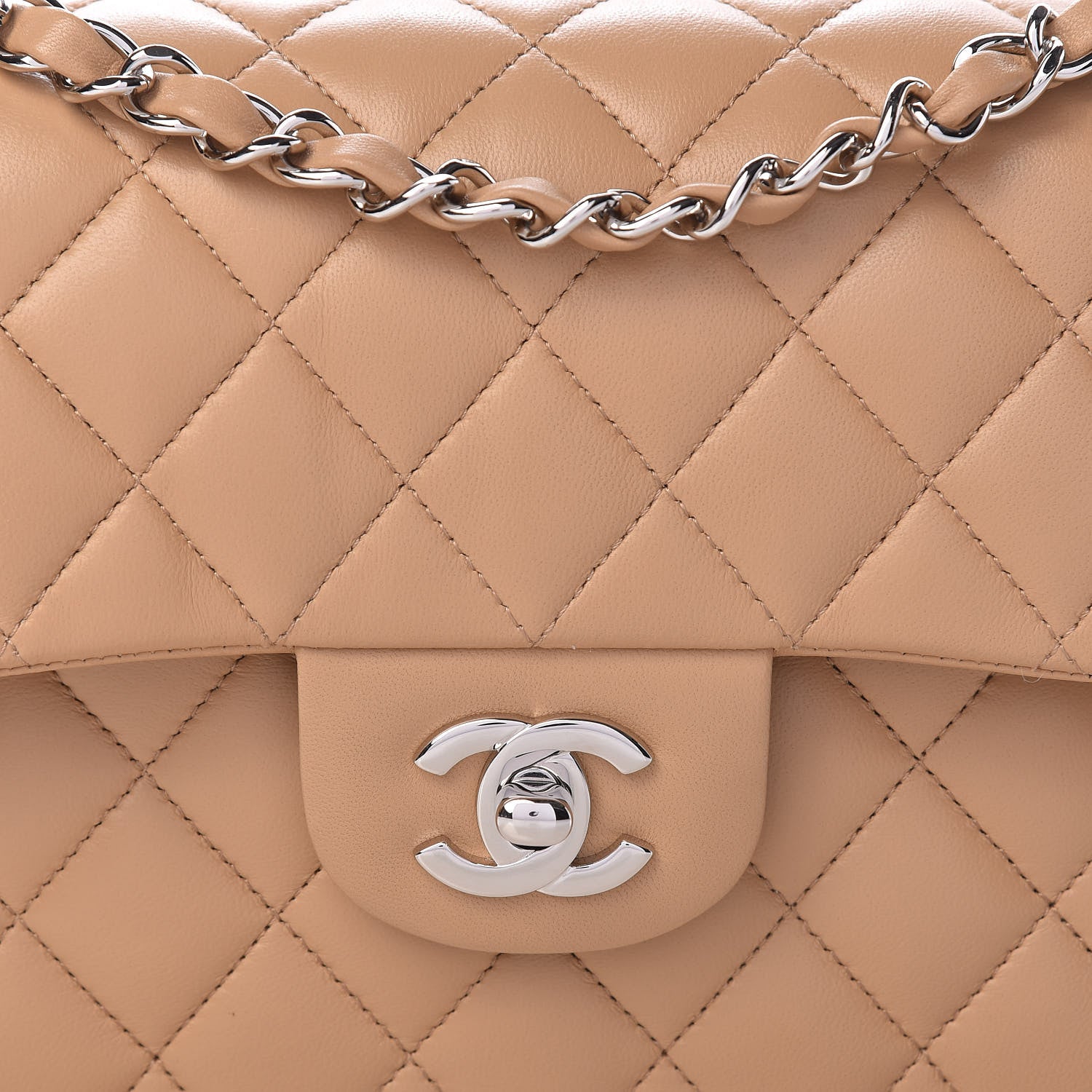 Chanel Lambskin Quilted Small Double Flap Beige 8 of 12
