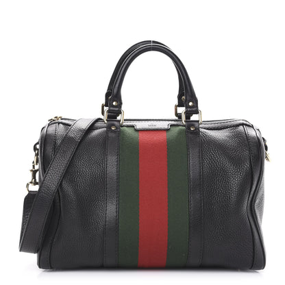 Gucci Calfskin Vintage Web Medium Boston Black 1 of 21