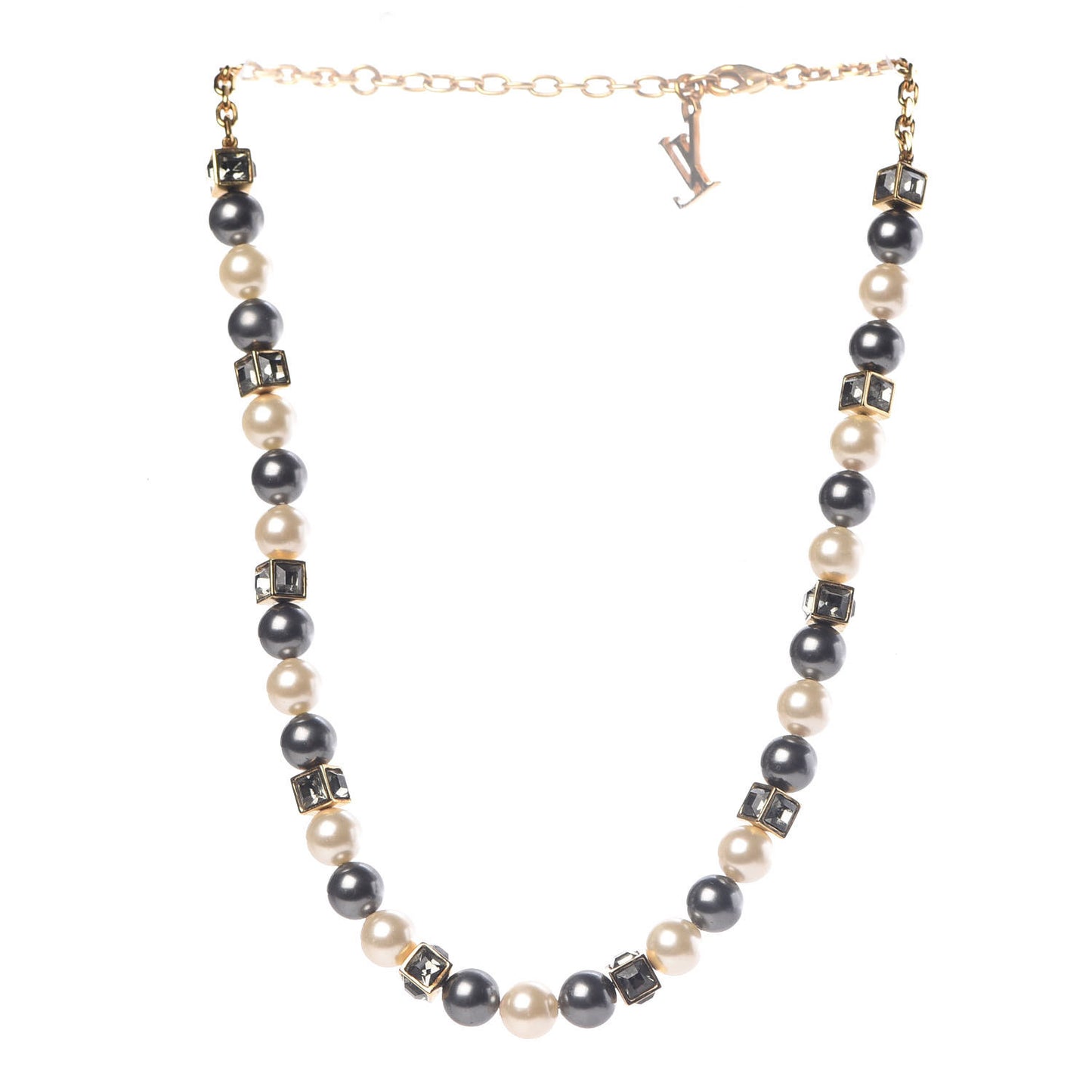 Pearl Crystal Cry Me A River Short Necklace