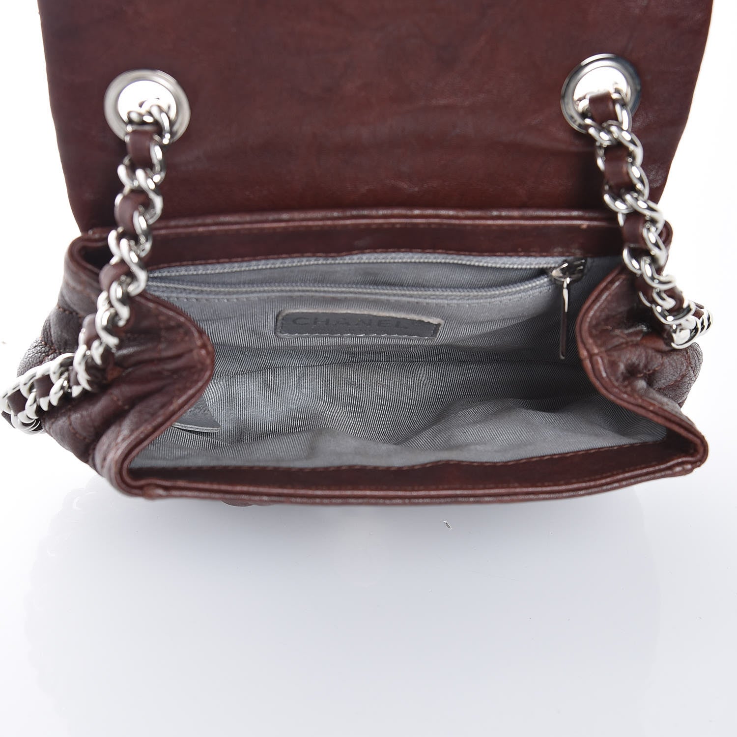 Chanel Washed Lambskin Mini Chain Around Messenger Dark Brown 5 of 10