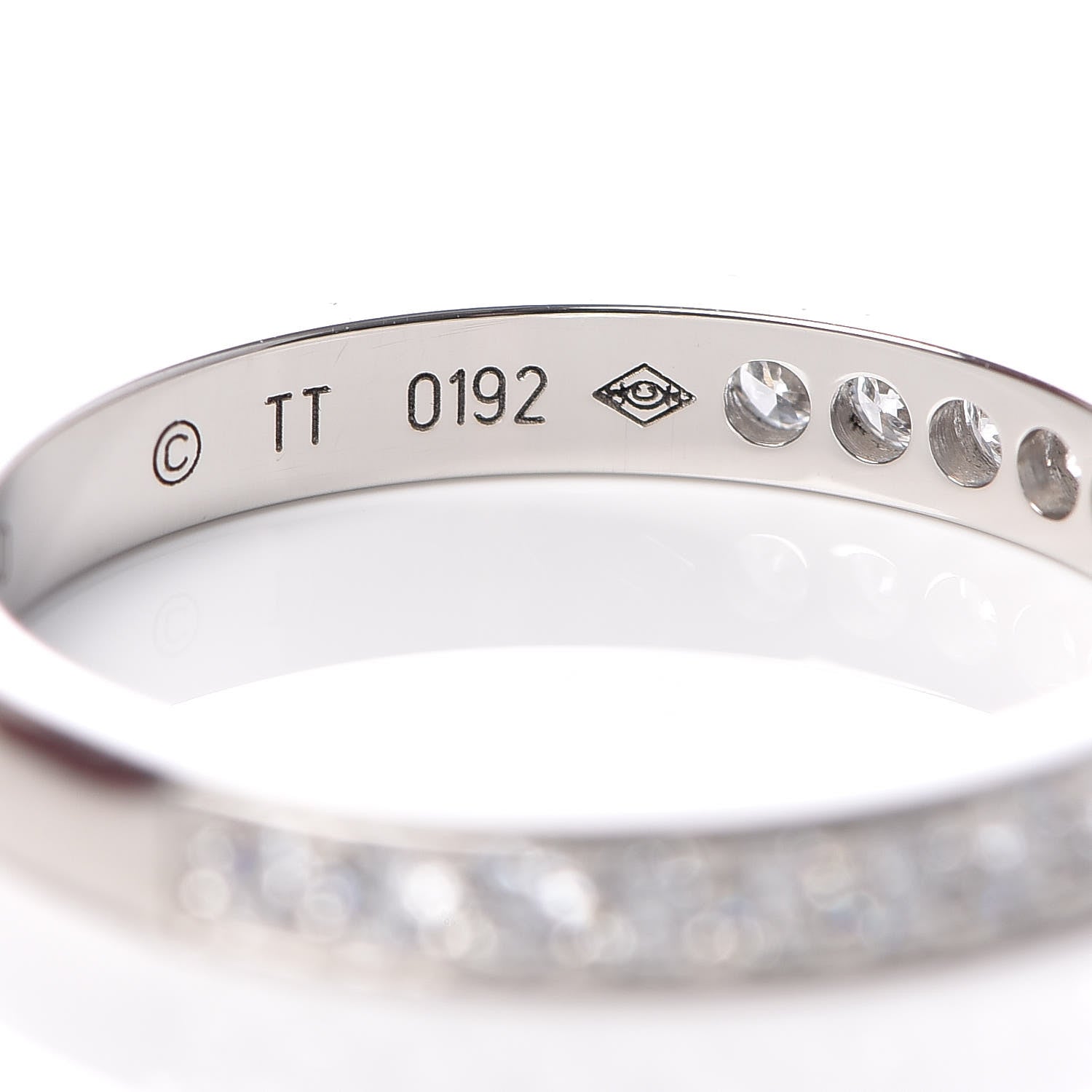 Cartier Platinum Diamond 1895 Wedding Band Ring 50 5.25 5 of 6