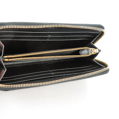 Prada Saffiano Triangle Zip Around Wallet Nero Black 5 of 7