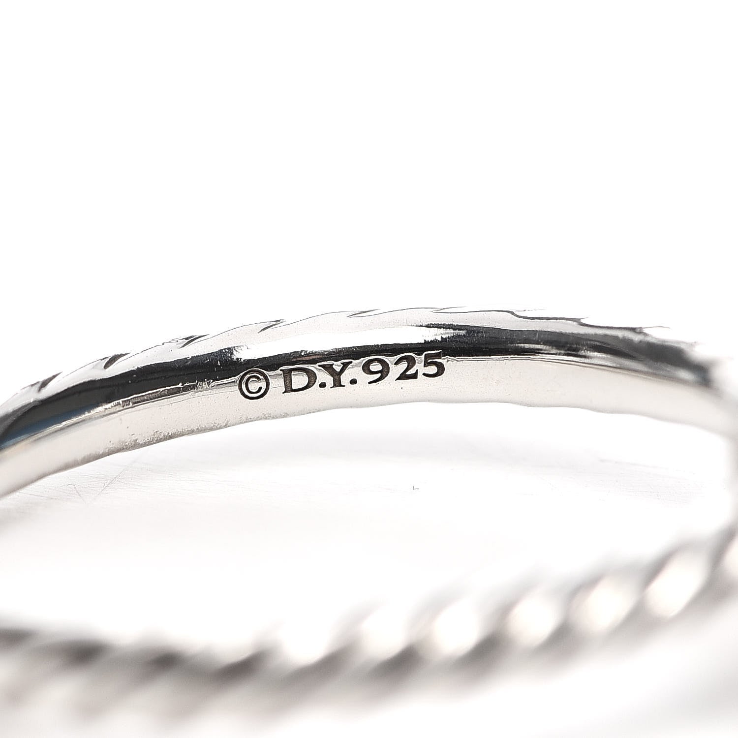David Yurman Sterling Silver Diamond 8mm Petite Pave Ring 54 6.75 4 of 5
