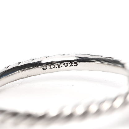 David Yurman Sterling Silver Diamond 8mm Petite Pave Ring 54 6.75 4 of 5