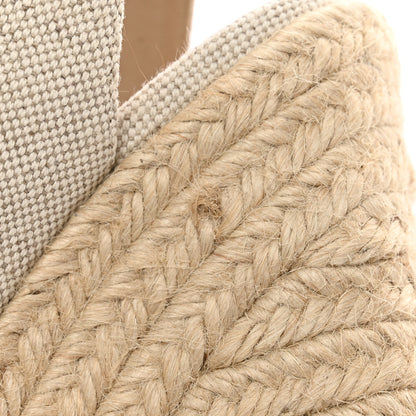 Louis Vuitton Canvas Patent Monogram Coastline Wedge Sandals 37 Beige 12 of 13