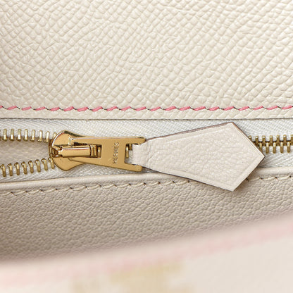 Hermes Epsom Bi-Color Horseshoe Kelly Sellier 25 Craie Rose Azalee 27 of 36